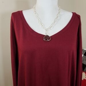 Lane Bryant sz 14/16 tunic style cranberry top